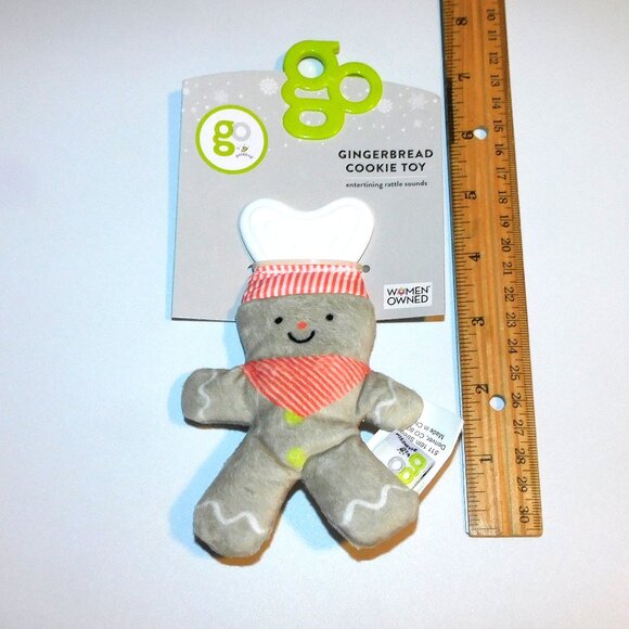 Gingerbread Man Cookie Teether Plush Baby First Christmas Stocking Chef NEW - Picture 1 of 2